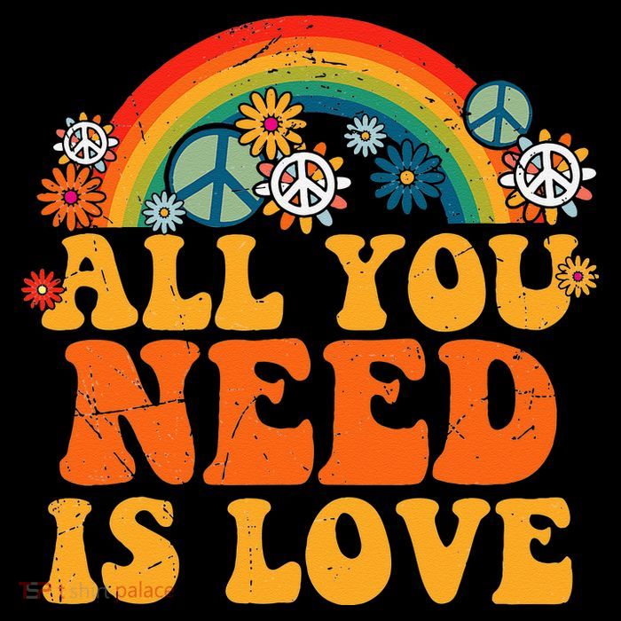 PEACE SIGN LOVE 60s 70s Tie Dye Hippie Costume Halloween Tall T-Shirt