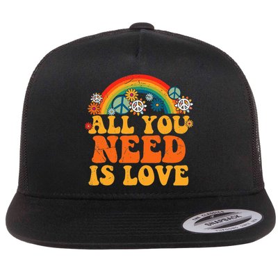 PEACE SIGN LOVE 60s 70s Tie Dye Hippie Costume Halloween Flatbill Hat