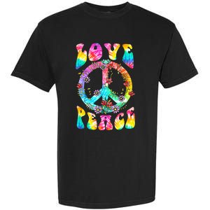 PEACE SIGN LOVE 60s 70s Tie Dye Hippie Costume Garment-Dyed Heavyweight T-Shirt