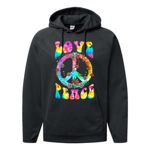 PEACE SIGN LOVE 60s 70s Tie Dye Hippie Costume Performance Fleece Hoodie