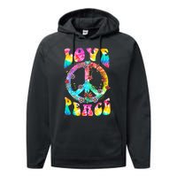 PEACE SIGN LOVE 60s 70s Tie Dye Hippie Costume Performance Fleece Hoodie