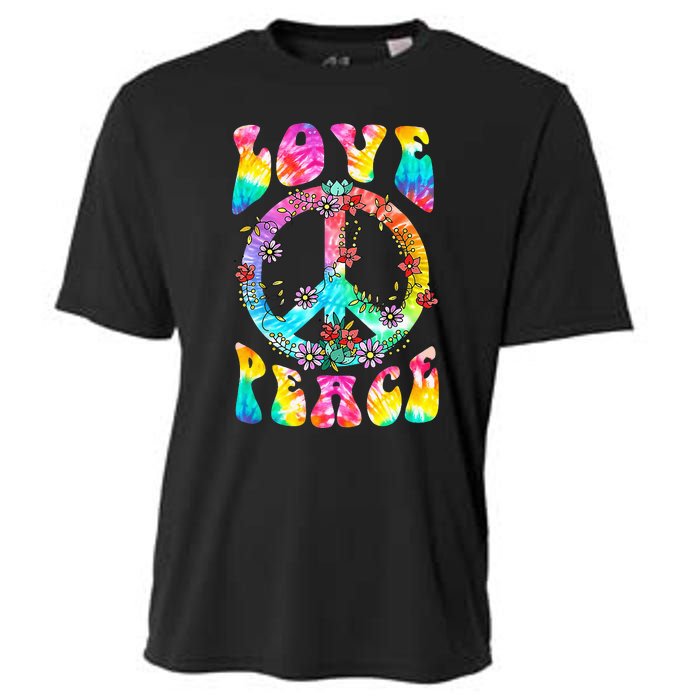 PEACE SIGN LOVE 60s 70s Tie Dye Hippie Costume Cooling Performance Crew T-Shirt