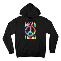 PEACE SIGN LOVE 60s 70s Tie Dye Hippie Costume Hoodie