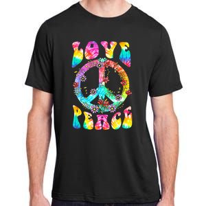 PEACE SIGN LOVE 60s 70s Tie Dye Hippie Costume Adult ChromaSoft Performance T-Shirt