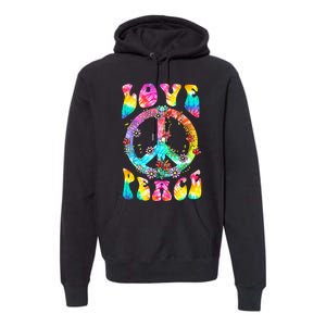 PEACE SIGN LOVE 60s 70s Tie Dye Hippie Costume Premium Hoodie