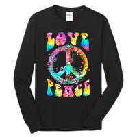 PEACE SIGN LOVE 60s 70s Tie Dye Hippie Costume Tall Long Sleeve T-Shirt