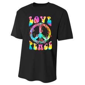 PEACE SIGN LOVE 60s 70s Tie Dye Hippie Costume Performance Sprint T-Shirt