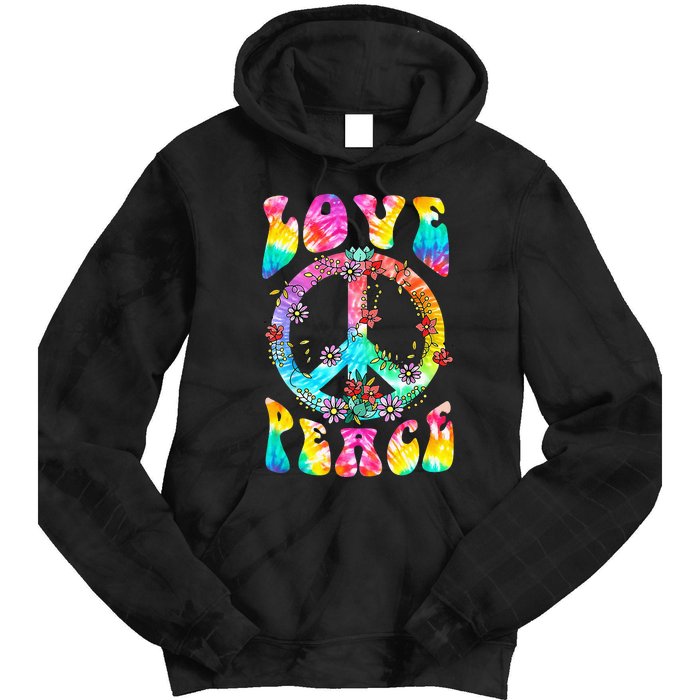 PEACE SIGN LOVE 60s 70s Tie Dye Hippie Costume Tie Dye Hoodie