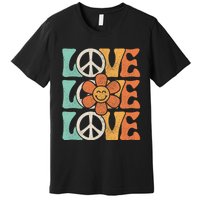 Peace Sign Love 60s 70s Costume 70 Theme Party Groovy Hippie Premium T-Shirt