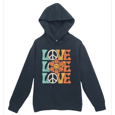 Peace Sign Love 60s 70s Costume 70 Theme Party Groovy Hippie Urban Pullover Hoodie