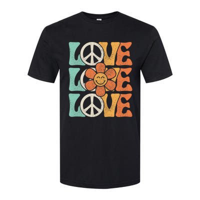 Peace Sign Love 60s 70s Costume 70 Theme Party Groovy Hippie Softstyle CVC T-Shirt