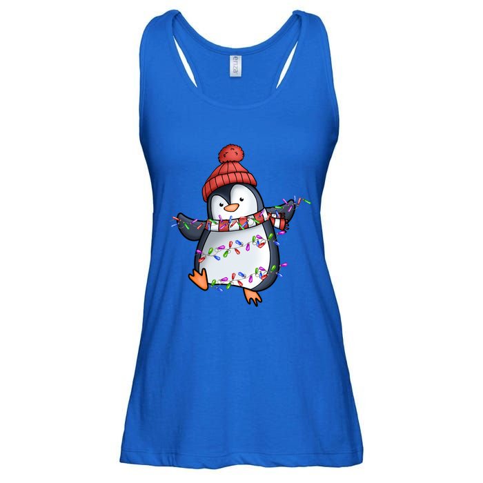 Penguin Santa Lights Christmas Pajamas Cute Penguins Xmas Funny Gift Ladies Essential Flowy Tank