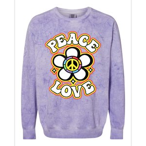 PEACE SIGN LOVE 60s 70s Tie Dye Hippie Costume Colorblast Crewneck Sweatshirt