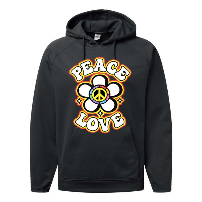 PEACE SIGN LOVE 60s 70s Tie Dye Hippie Costume Performance Fleece Hoodie