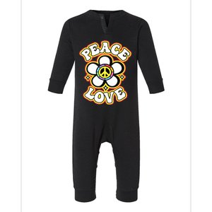 PEACE SIGN LOVE 60s 70s Tie Dye Hippie Costume Infant Fleece One Piece