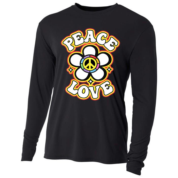 PEACE SIGN LOVE 60s 70s Tie Dye Hippie Costume Cooling Performance Long Sleeve Crew