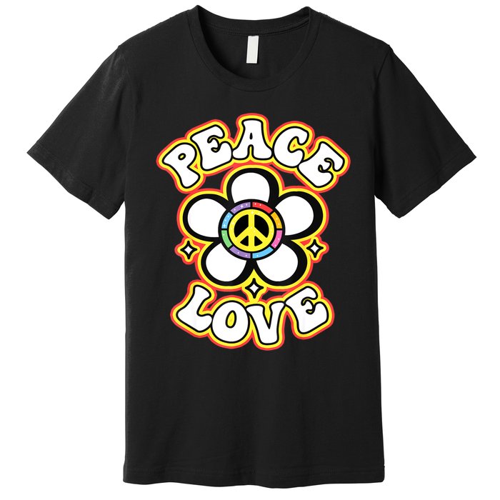 PEACE SIGN LOVE 60s 70s Tie Dye Hippie Costume Premium T-Shirt