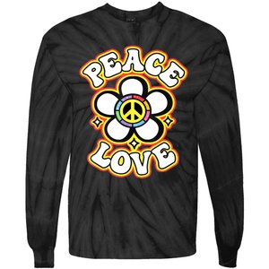 PEACE SIGN LOVE 60s 70s Tie Dye Hippie Costume Tie-Dye Long Sleeve Shirt