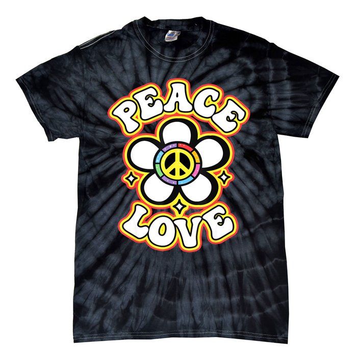 PEACE SIGN LOVE 60s 70s Tie Dye Hippie Costume Tie-Dye T-Shirt