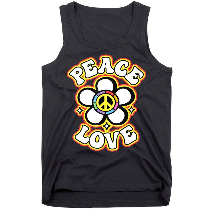 PEACE SIGN LOVE 60s 70s Tie Dye Hippie Costume Tank Top