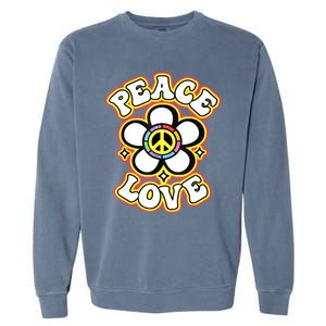 PEACE SIGN LOVE 60s 70s Tie Dye Hippie Costume Garment-Dyed Sweatshirt