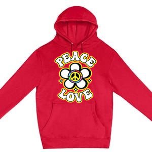 PEACE SIGN LOVE 60s 70s Tie Dye Hippie Costume Premium Pullover Hoodie