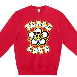 PEACE SIGN LOVE 60s 70s Tie Dye Hippie Costume Premium Crewneck Sweatshirt