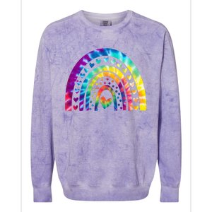 PEACE SIGN LOVE 60s 70s Tie Dye Hippie Costume Colorblast Crewneck Sweatshirt