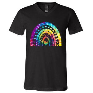 PEACE SIGN LOVE 60s 70s Tie Dye Hippie Costume V-Neck T-Shirt