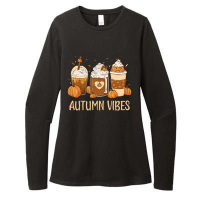 Pumpkin Spice Latte Fall Autumn Vibes Pumpkin Spice Coffee Womens CVC Long Sleeve Shirt