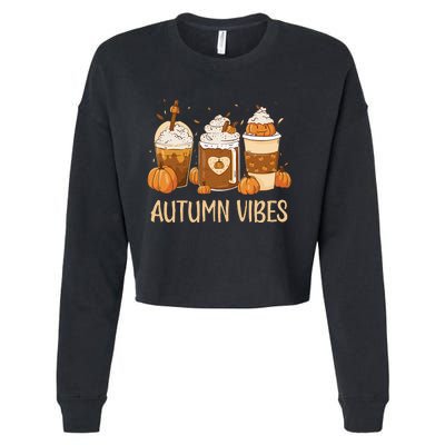 Pumpkin Spice Latte Fall Autumn Vibes Pumpkin Spice Coffee Cropped Pullover Crew