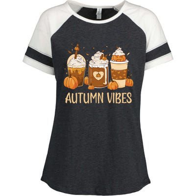 Pumpkin Spice Latte Fall Autumn Vibes Pumpkin Spice Coffee Enza Ladies Jersey Colorblock Tee