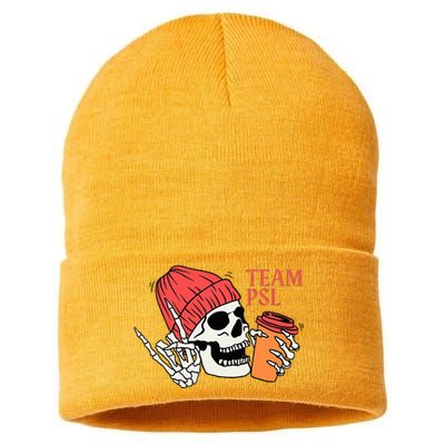 Pumpkin Spice Latte Lover Team Psl Halloween Costume Coffee Sustainable Knit Beanie