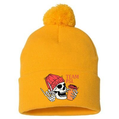 Pumpkin Spice Latte Lover Team Psl Halloween Costume Coffee Pom Pom 12in Knit Beanie