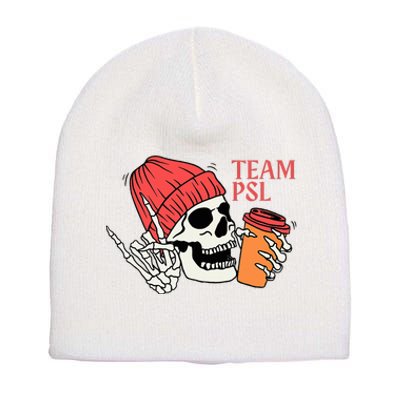 Pumpkin Spice Latte Lover Team Psl Halloween Costume Coffee Short Acrylic Beanie