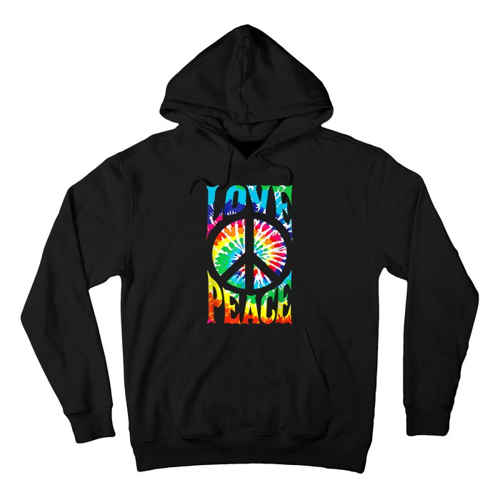 Peace Sign Love Shirt 60s 70s Tie Die Hippie Costume Hoodie