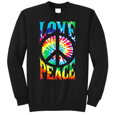 Peace Sign Love Shirt 60s 70s Tie Die Hippie Costume Sweatshirt