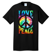 Peace Sign Love Shirt 60s 70s Tie Die Hippie Costume Tall T-Shirt