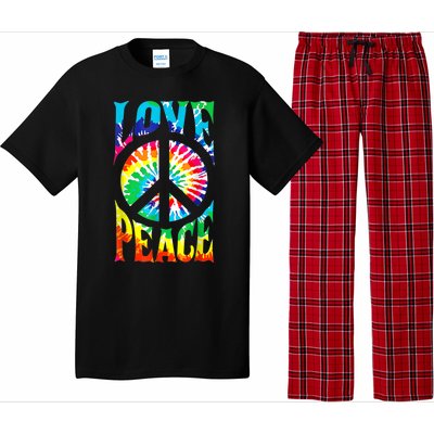 Peace Sign Love Shirt 60s 70s Tie Die Hippie Costume Pajama Set