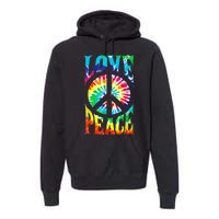 Peace Sign Love Shirt 60s 70s Tie Die Hippie Costume Premium Hoodie