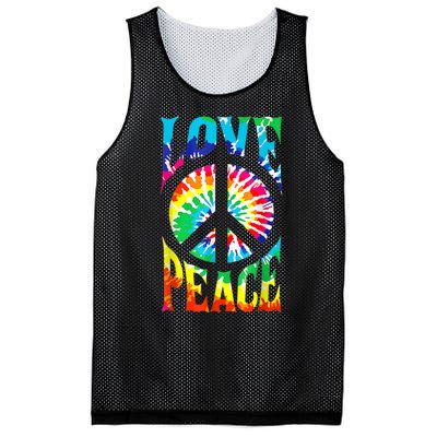 Peace Sign Love Shirt 60s 70s Tie Die Hippie Costume Mesh Reversible Basketball Jersey Tank