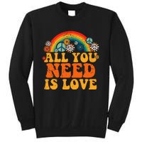 Peace Sign Love 60s 70s Tie Dye Hippie Costume Halloween Sweatshirt