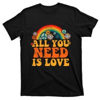 Peace Sign Love 60s 70s Tie Dye Hippie Costume Halloween T-Shirt