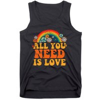 Peace Sign Love 60s 70s Tie Dye Hippie Costume Halloween Tank Top