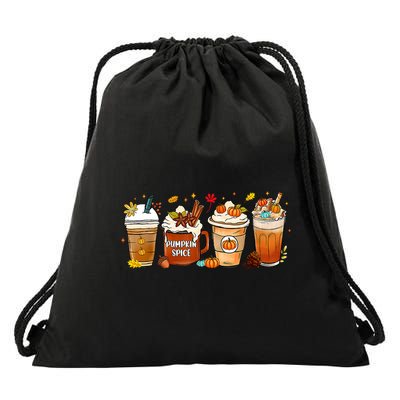 Pumpkin Spice Latte Fall Coffee Pumpkin SpiceThanksgiving Drawstring Bag