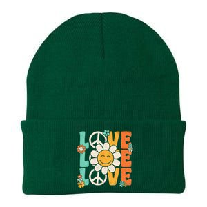 Peace Sign Love 60s 70s 80s Costume Groovy Theme Party Knit Cap Winter Beanie