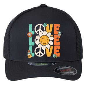 Peace Sign Love 60s 70s 80s Costume Groovy Theme Party Flexfit Unipanel Trucker Cap