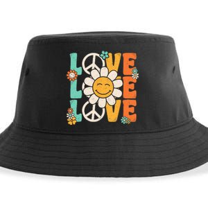 Peace Sign Love 60s 70s 80s Costume Groovy Theme Party Sustainable Bucket Hat