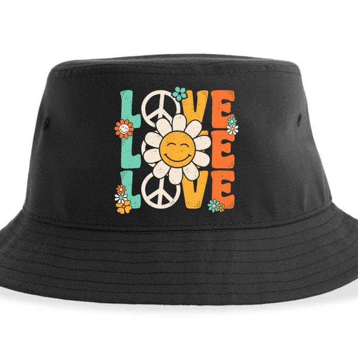 Peace Sign Love 60s 70s 80s Costume Groovy Theme Party Sustainable Bucket Hat