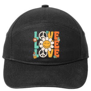 Peace Sign Love 60s 70s 80s Costume Groovy Theme Party 7-Panel Snapback Hat